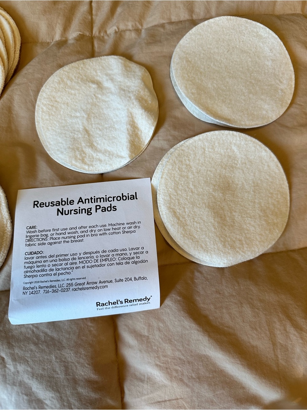 Reusable Antimicrobial Nursing Pads - Cream